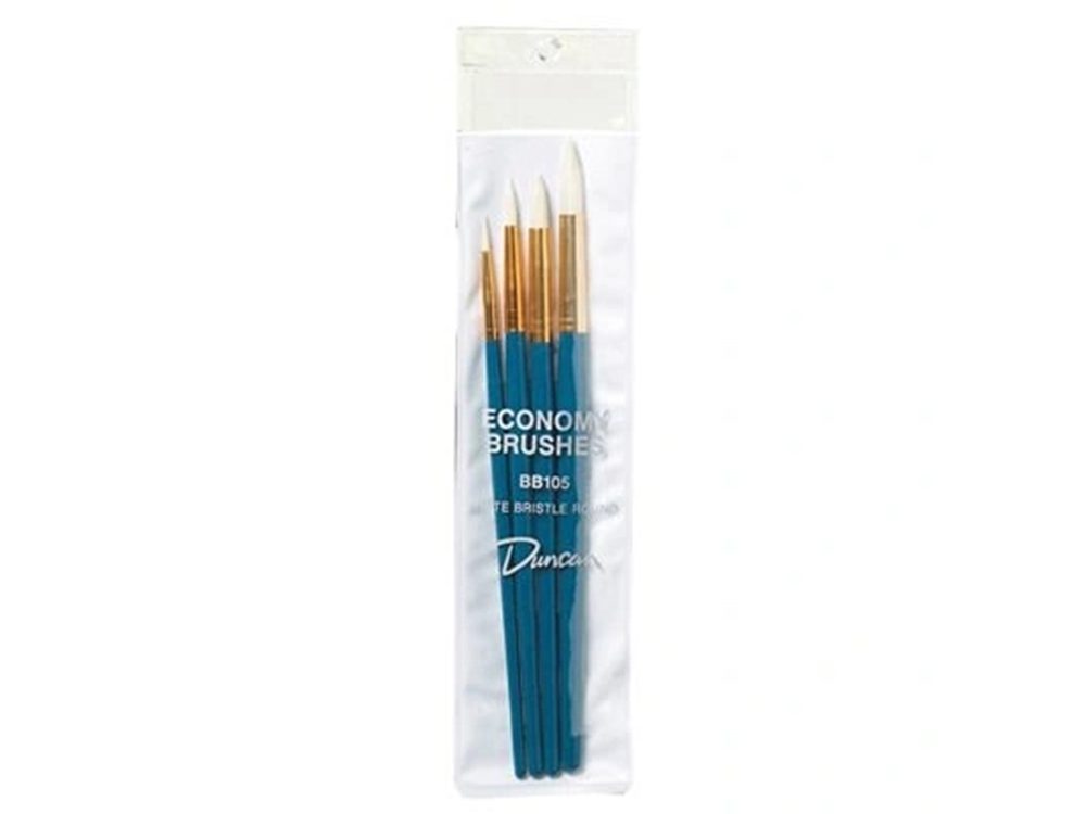 White bristle round brush kit