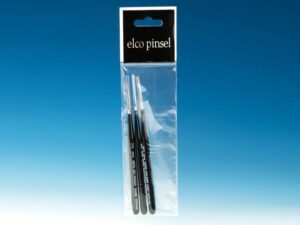 Kunstharen kwasten set 3 delig, miniatuur 0.6, 0.7 en liner 0.7