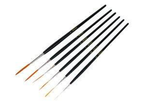 Glazuurkwast 6 stuks, Acryl, lange liners.