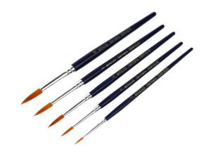 Kunstharen kwasten set 5 delig, rond, 2,4,6,8,10